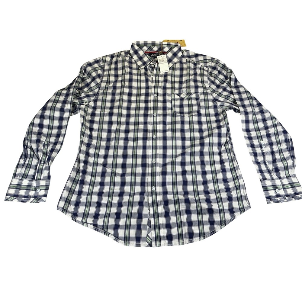 Canterbury‎ of New Zealand Plaid Button Front Shirt Mens XL NWT Cotton Rugby